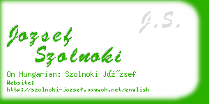 jozsef szolnoki business card